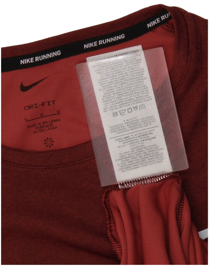 Nike Running T-Shirt Top Stor Burgundy Polyester