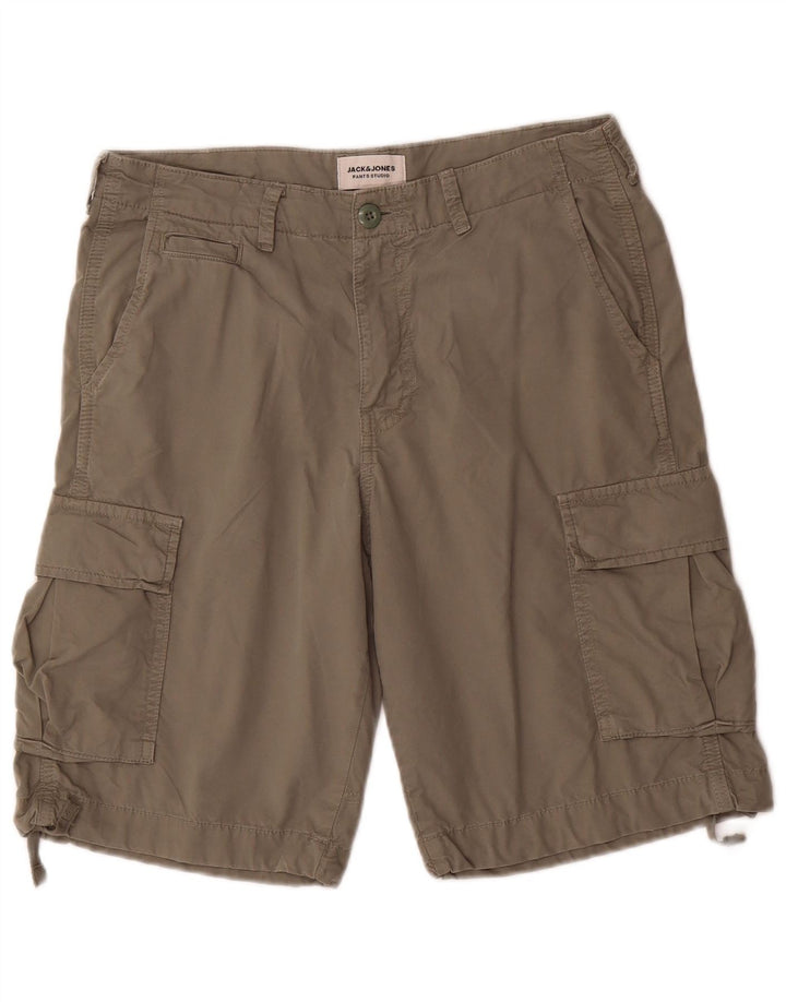 Jack & Jones Herre Cargo Shorts Små W29 Khaki Bomuld
