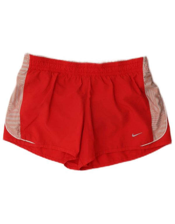 Nike sportsshorts til kvinder UK 14 Medium Rød Colourblock Polyester