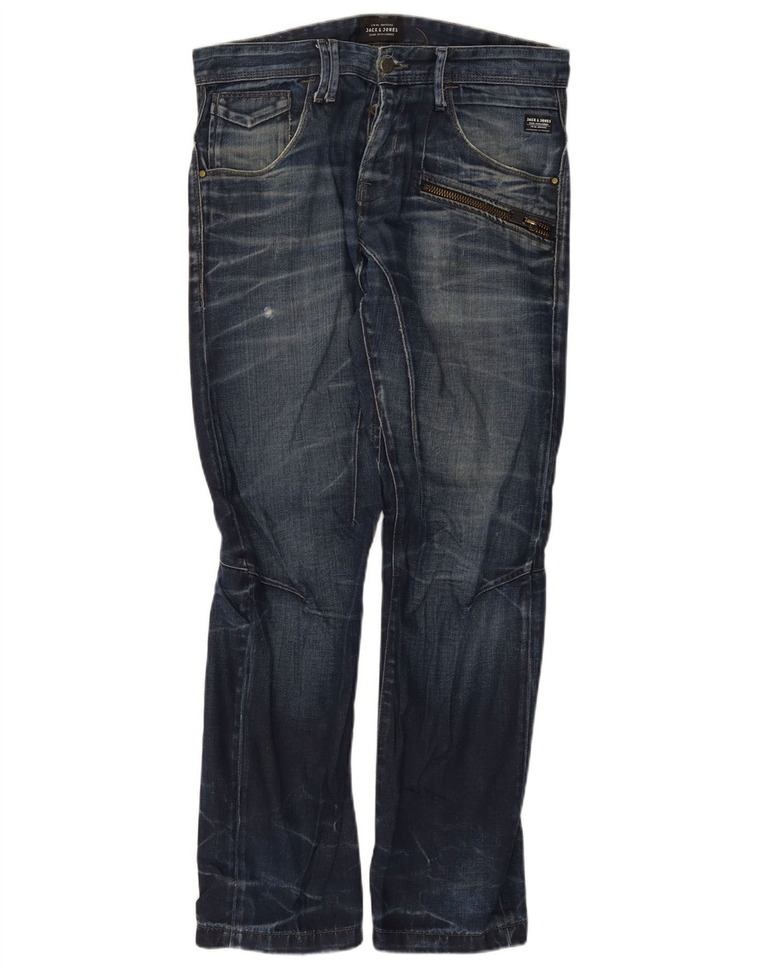 Jack & Jones Straight Jeans til mænd W32 L32 Blå Bomuld