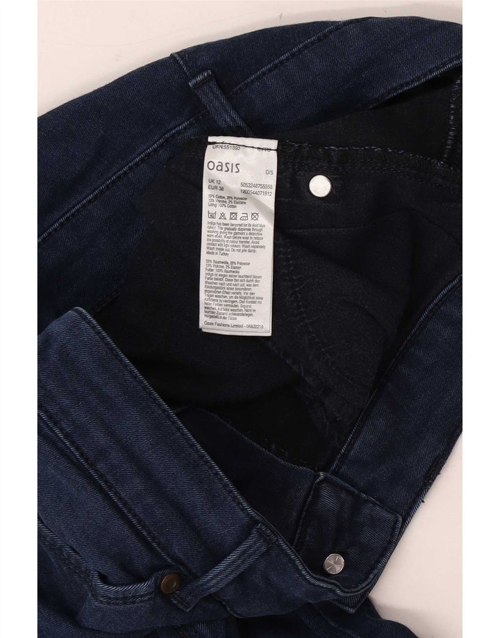 Oasis Dame Capri Jeans UK 12 Medium W28 L22 Marineblå Bomuld