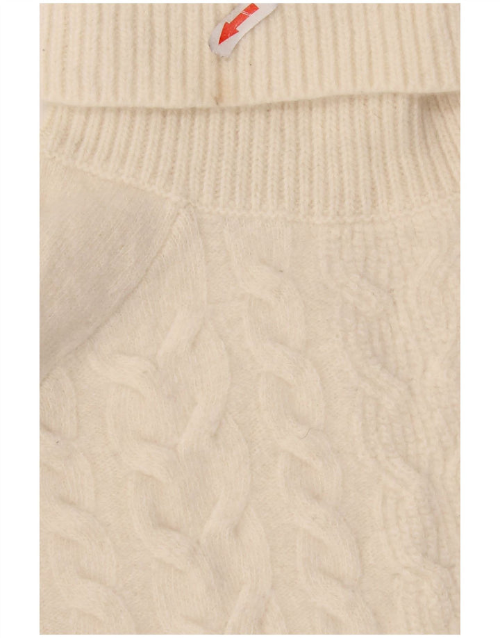 Reiss Dame Roll Neck Jumper Sweater UK 14 Medium Off White Uld