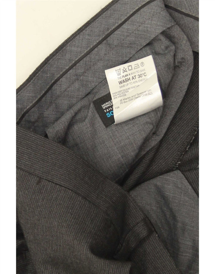 Marks & Spencer Straight Suit Bukser til mænd W38 L31 Grå nålestribe