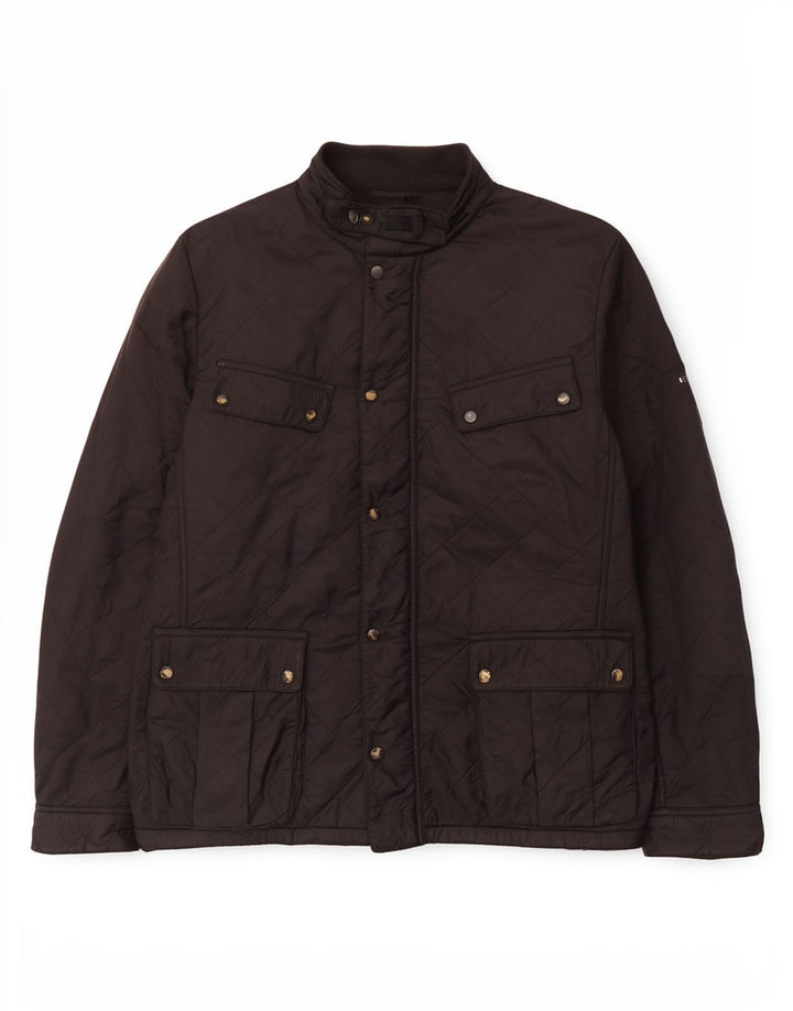 Barbour Herre Quiltet Jakke UK 42 XL Sort Polyamid