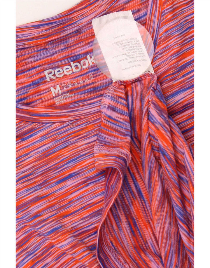 Reebok Dame T-Shirt Top UK 12 Medium Flerfarvet Flecked Polyester