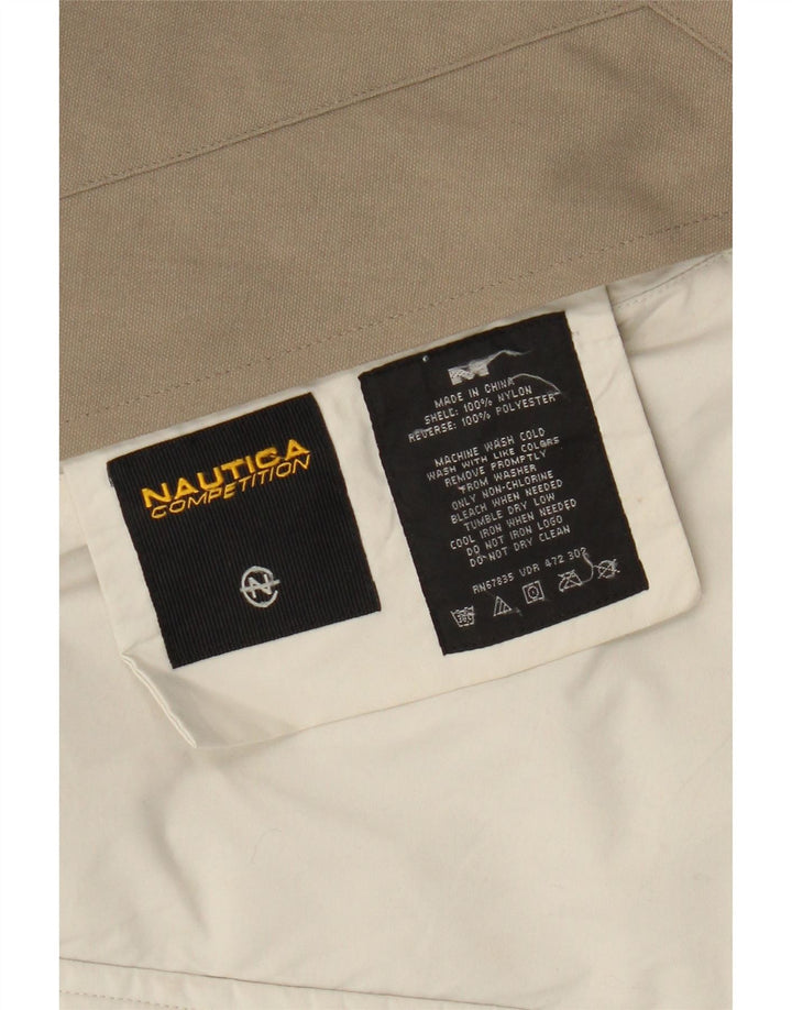 Nautica Herre Graphic Windbreaker Jacket UK 38 Medium Beige Colourblock