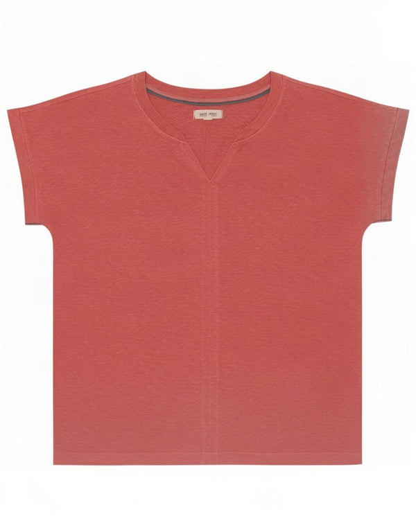 White Stuff Dame T-Shirt Top UK 14 Large Pink Flecked Bomuld
