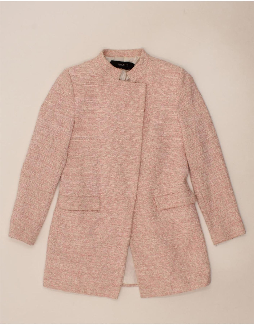 ZARA Womens Overcoat UK 14 Large Pink Flecked Vintage Zara and Second-Hand Zara from Messina Hembry 