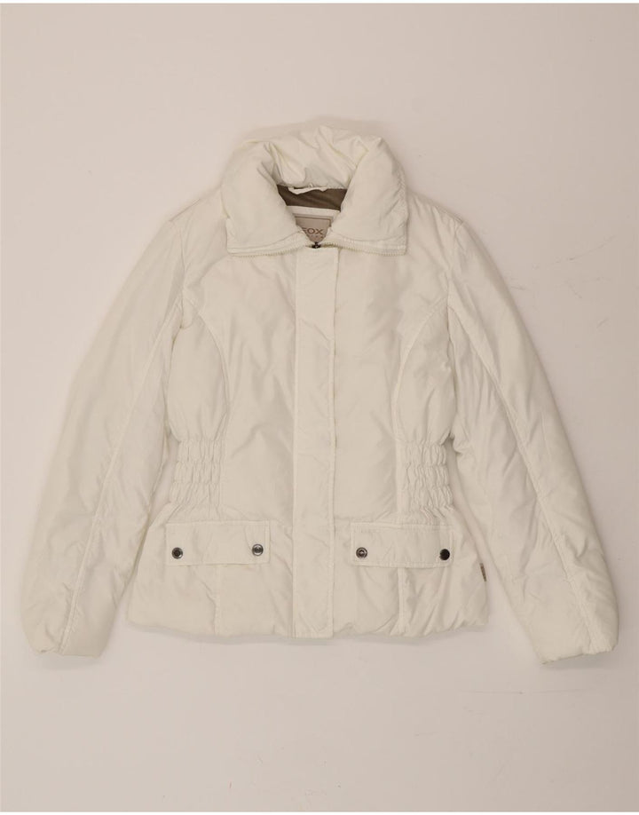 Geox Womens Respira Oversized polstret jakke UK 6 XS Hvid polyester
