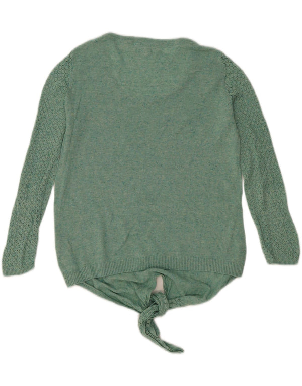 Fat Face Dame Boat Neck Jumper Sweater UK 10 Small Green Flecked