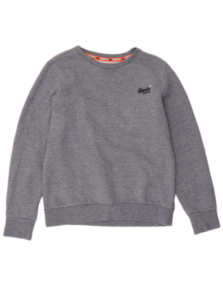 SUPERDRY Dame Sweatshirt Jumper UK 18 XL Grå Bomuld