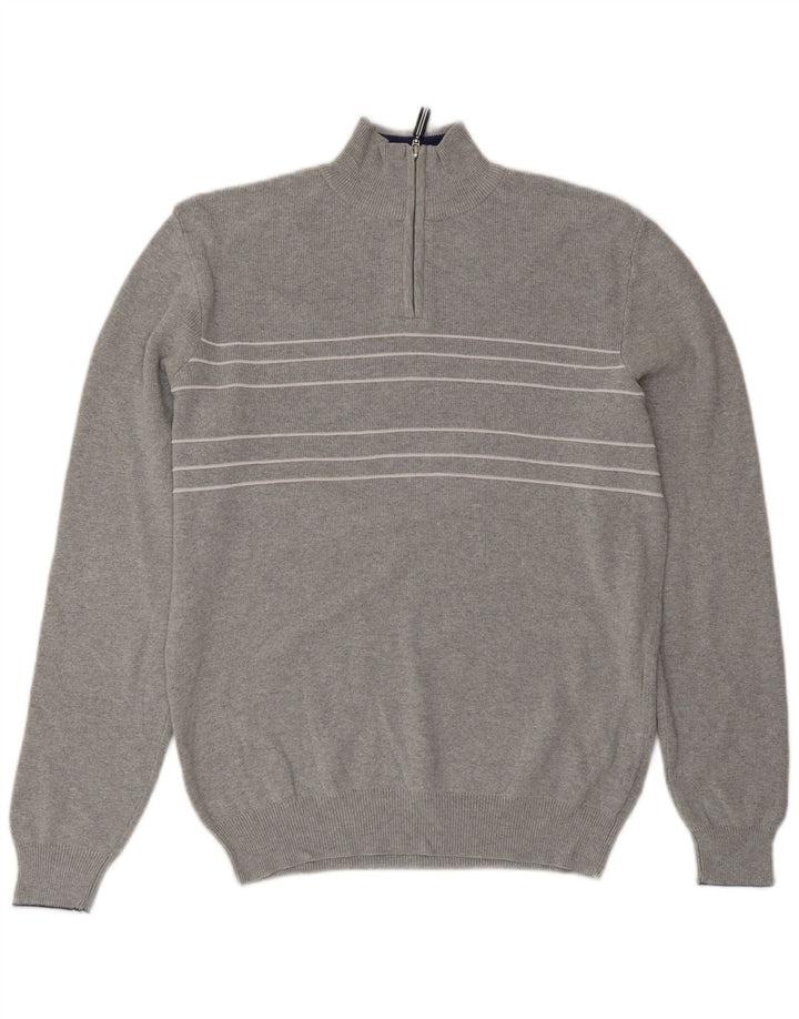 Marks & Spencer Herre Blue Harbor Zip Neck sweater lille grå