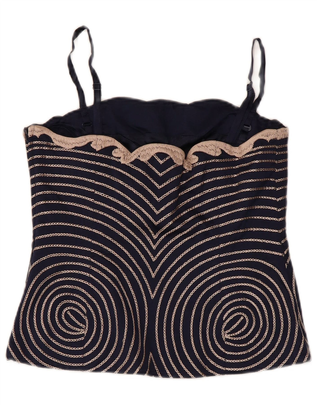 COAST Dame Corset Top UK 10 Small Navy Blue Floral Silke