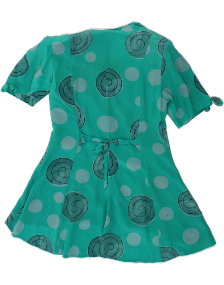 YESSICA Womens Shirt Dress EU 38 Medium Turquoise Polka Dot Silk Vintage Yessica and Second-Hand Yessica from Messina Hembry 