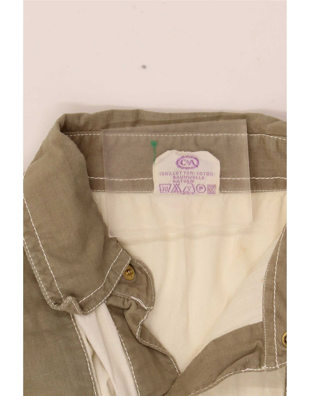 Ny Hurtig Herre Kortærmet Pullover Shirt EU 48/50 Medium Khaki Colourblock