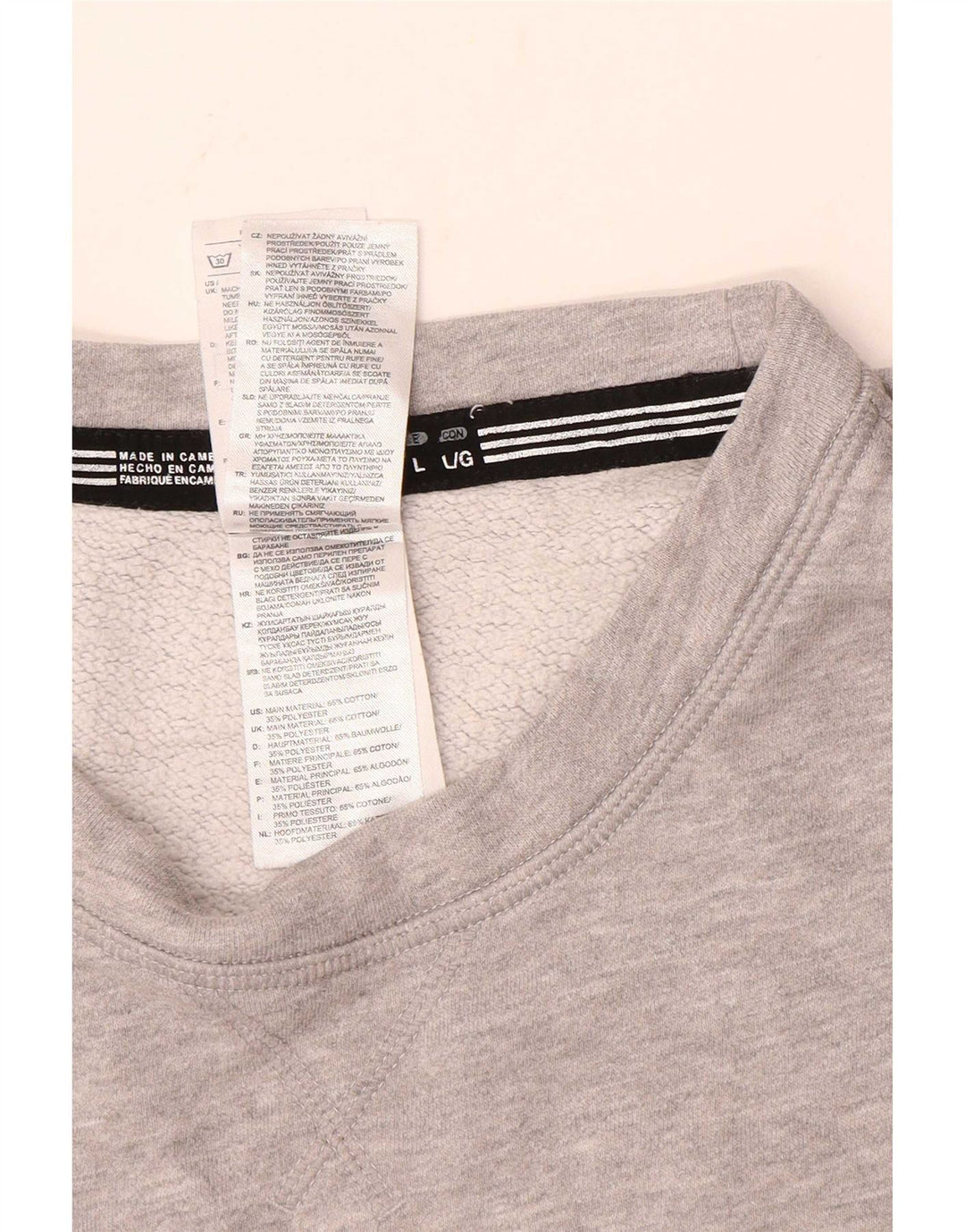 Adidas grafisk sweatshirt til mænd, stor grå bomuld