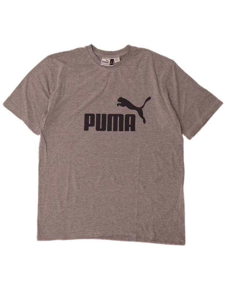Puma Herre grafisk T-shirt Top Stor grå flækket bomuld