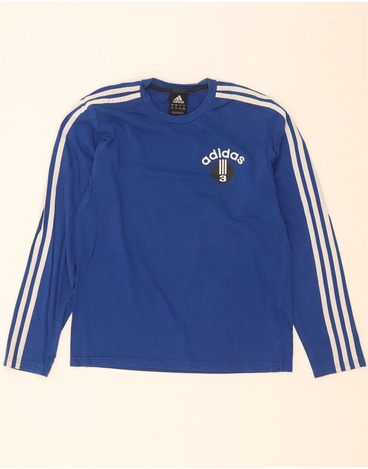 Adidas Herre Grafisk Top Langærmet Lille Blå Bomuld