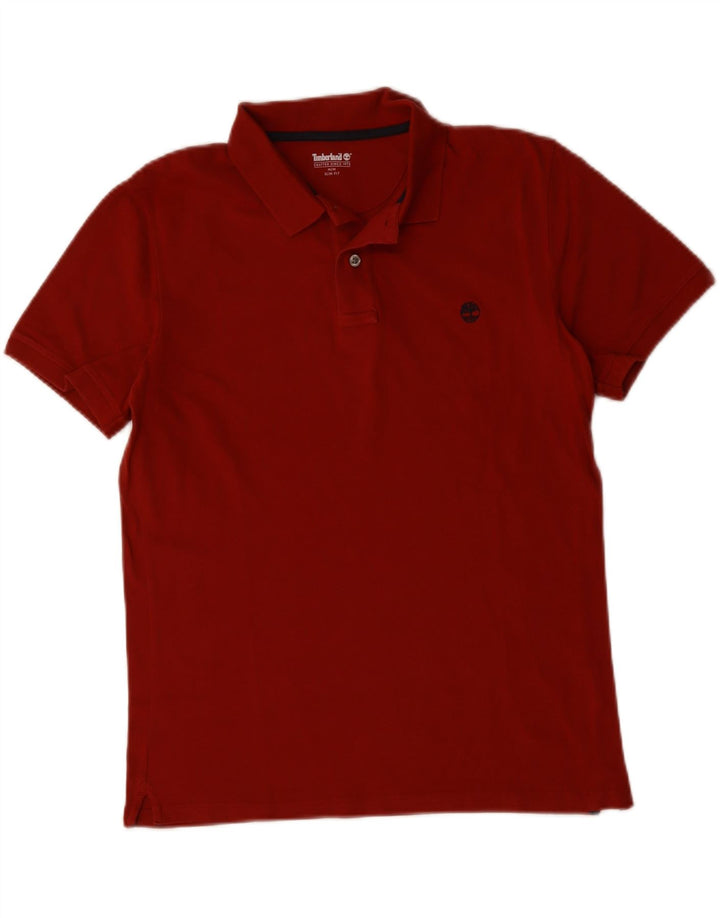 TIMBERLAND Herre Slim Fit Polo Shirt Medium Rød Bomuld