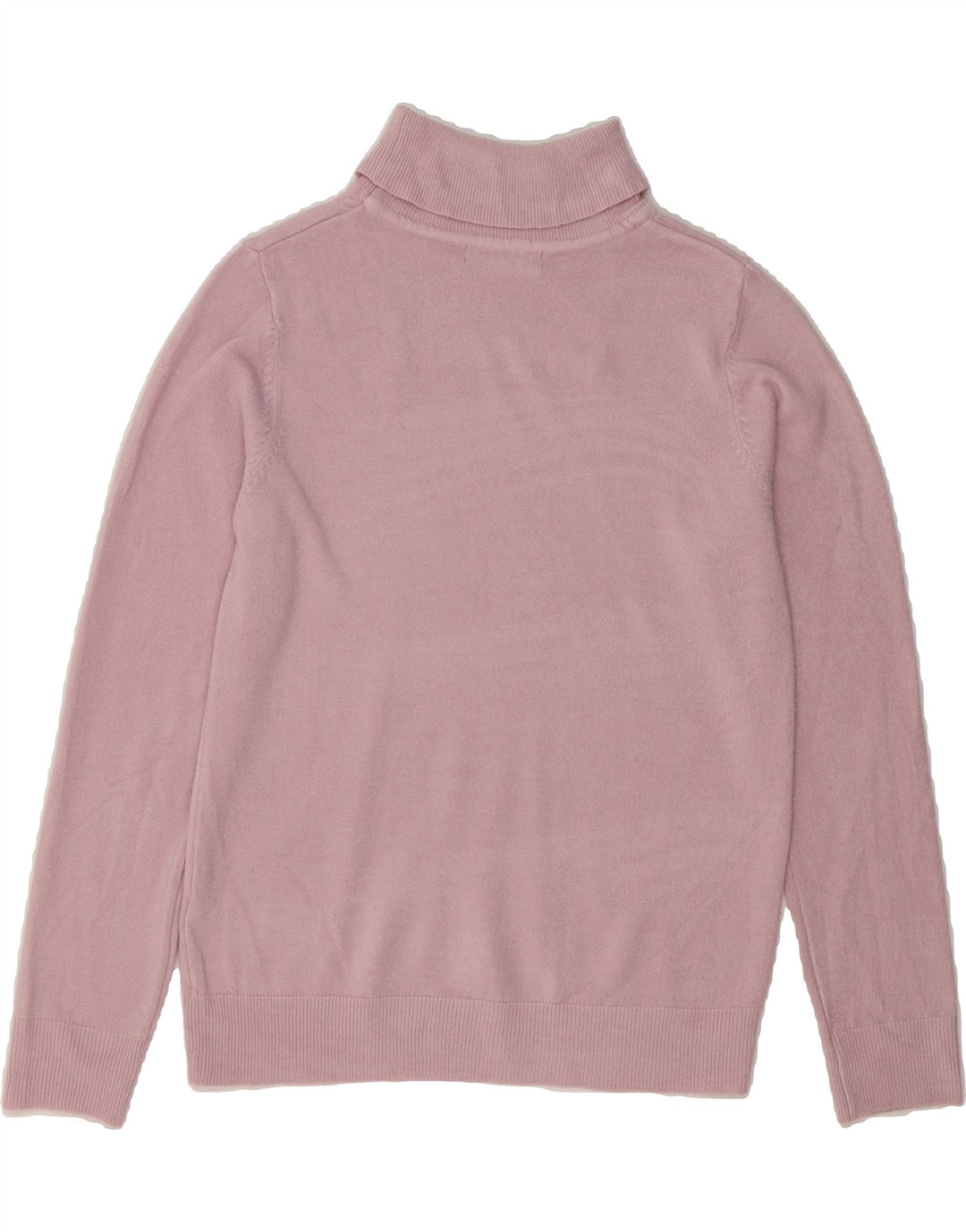 MARKS & SPENCER Womens Roll Neck Jumper Sweater UK 12 Medium Pink Acrylic Vintage Marks & Spencer and Second-Hand Marks & Spencer from Messina Hembry 