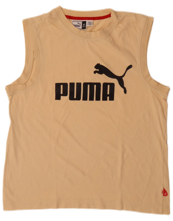 Puma drenge grafisk vest top 15-16 år XL gul bomuld