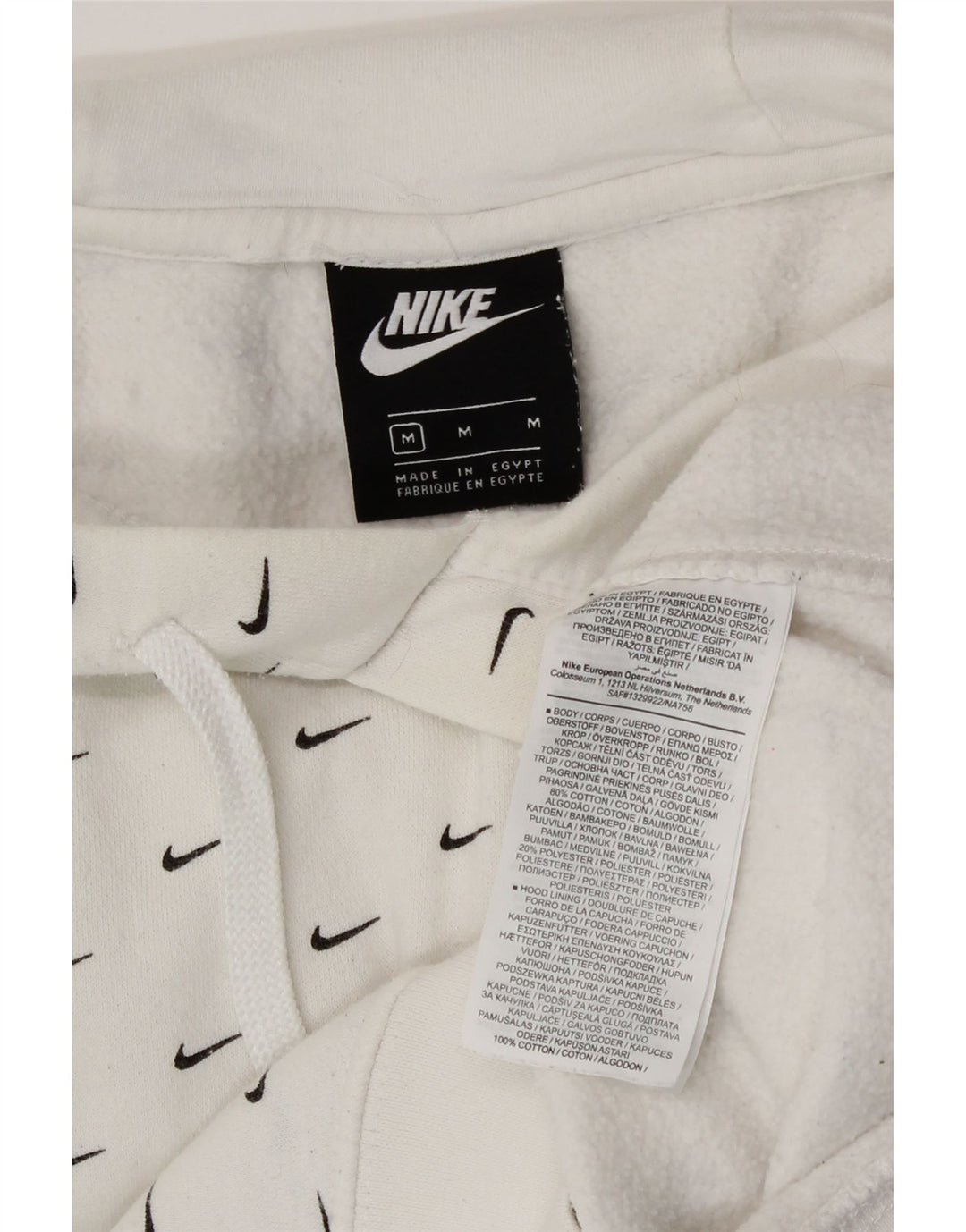 Nike grafisk hættetrøje til mænd mellem hvid bomuld