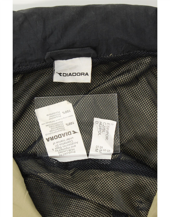 DIADORA Mens Hooded Rain Jacket UK 36 Small Khaki Polyamide Vintage Diadora and Second-Hand Diadora from Messina Hembry 
