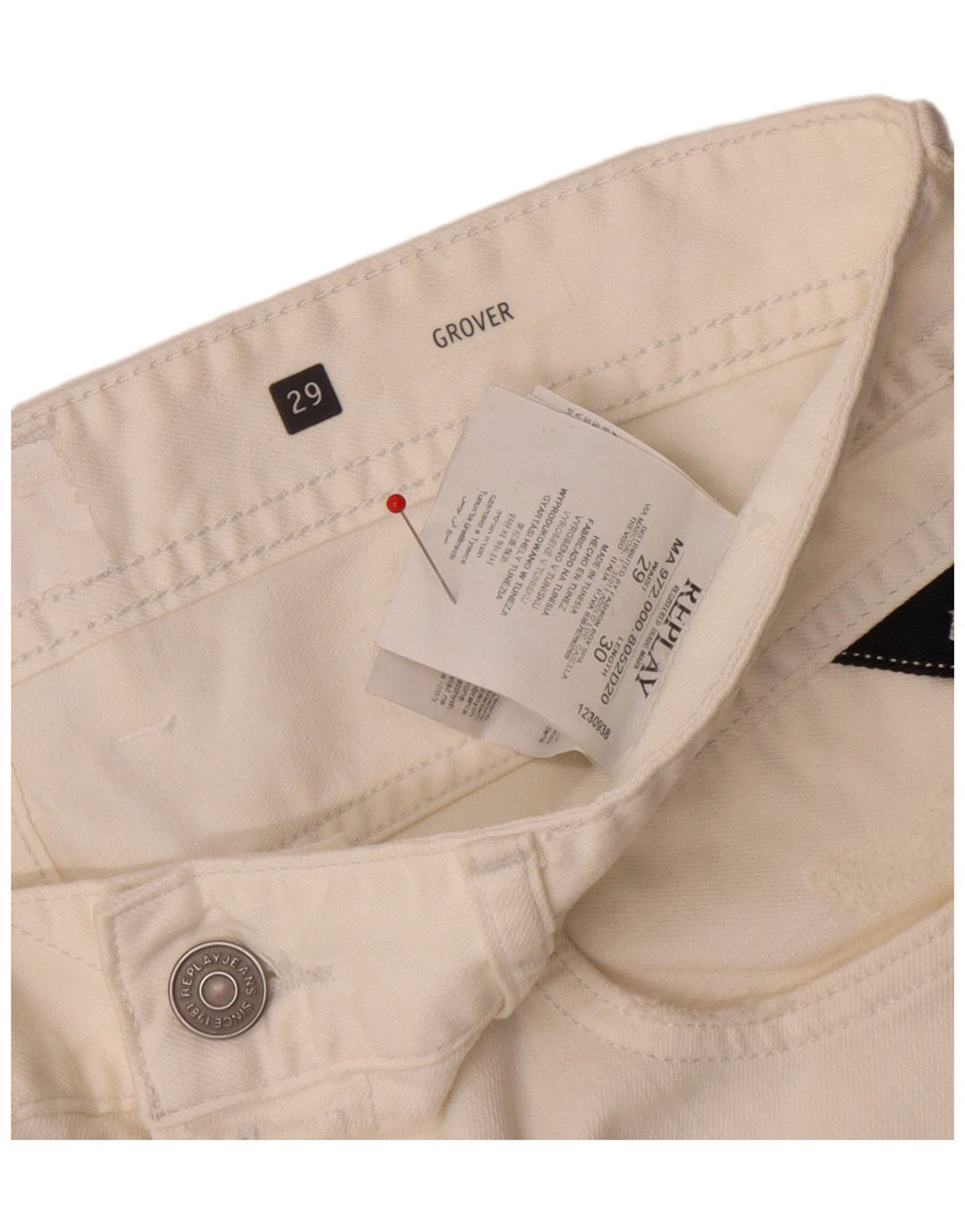 Replay Kvinder Grover Slim Jeans W29 L30 Hvid Bomuld