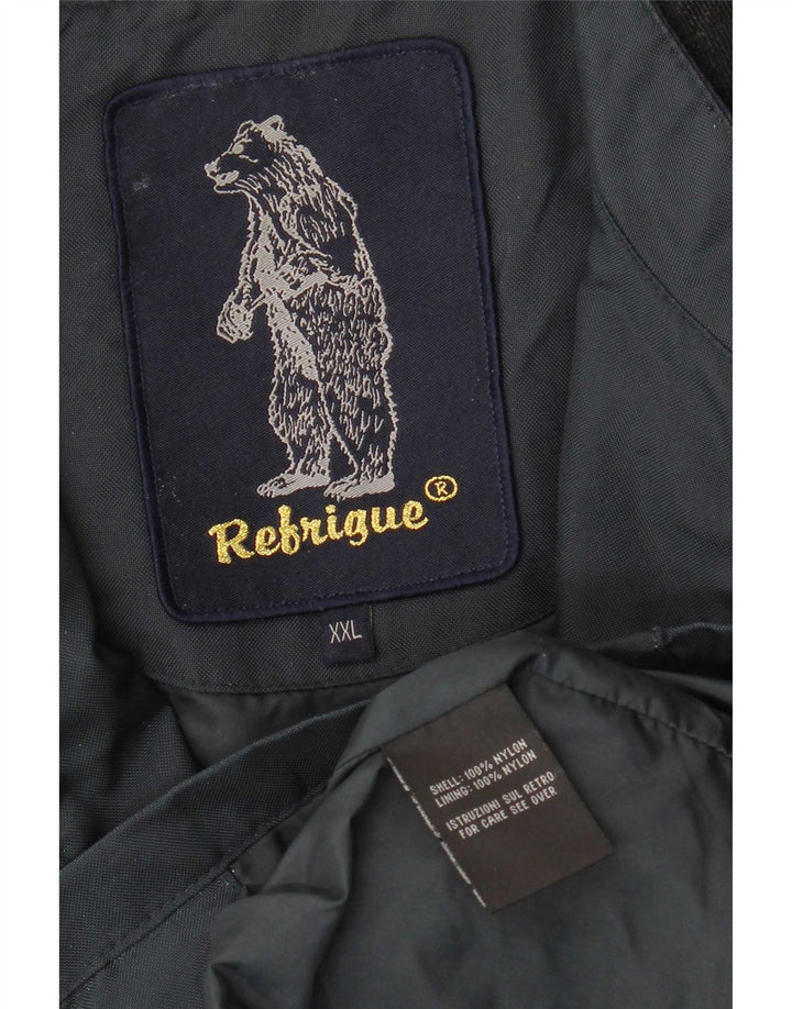 Refrigue Herre Bomber Jacket UK 44 2XL Navy Blue Colourblock Nylon