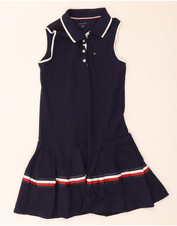 Tommy Hilfiger Pige Polokjole 9-10 år Mellem marineblå stribet