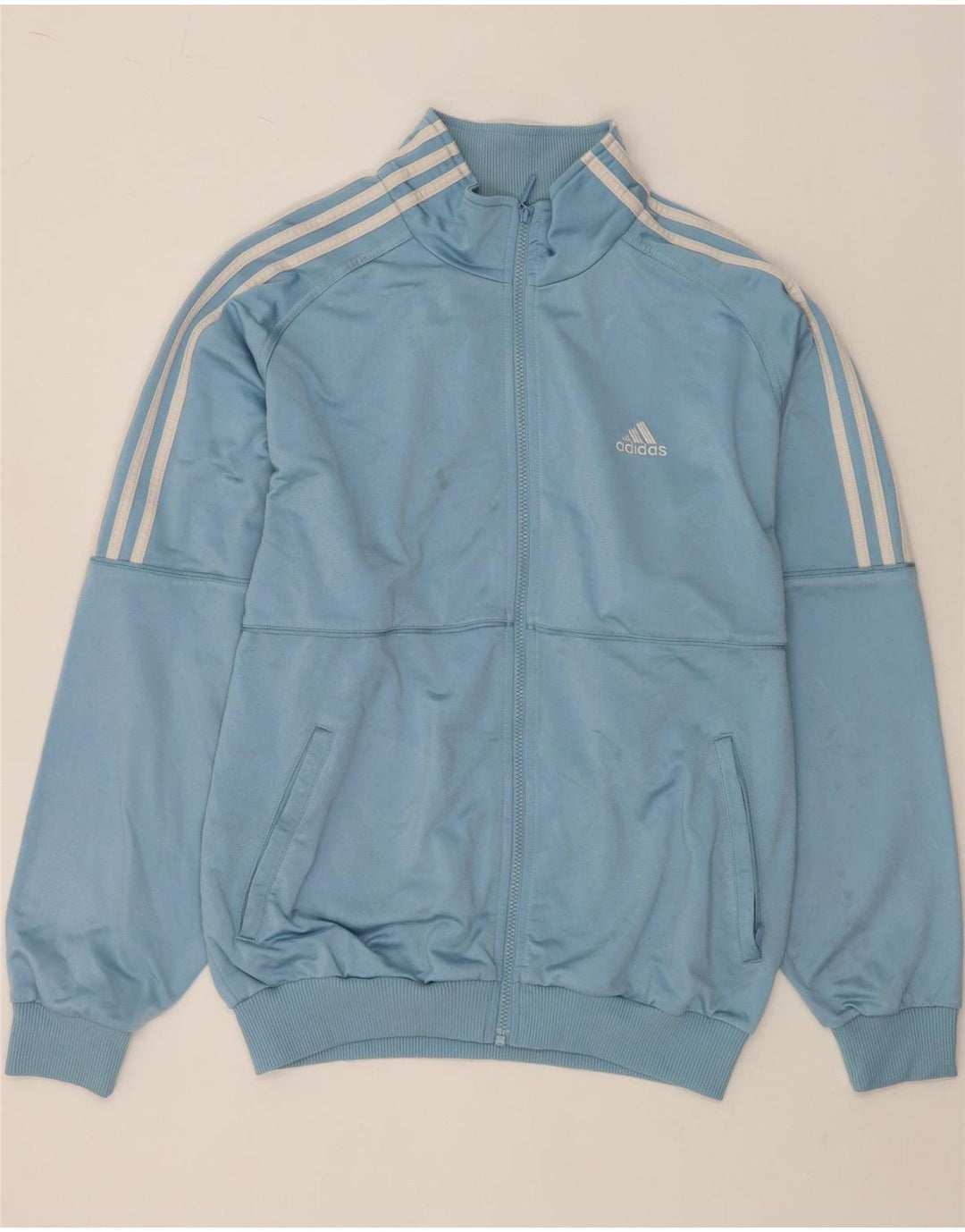 ADIDAS Herre Loose Fit træningsdragt Topjakke UK 40/42 Medium Blue Polyester