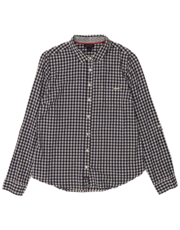 U.S. Polo Assn. Dameskjorte UK 14 Large Navy Blue Gingham Cotton