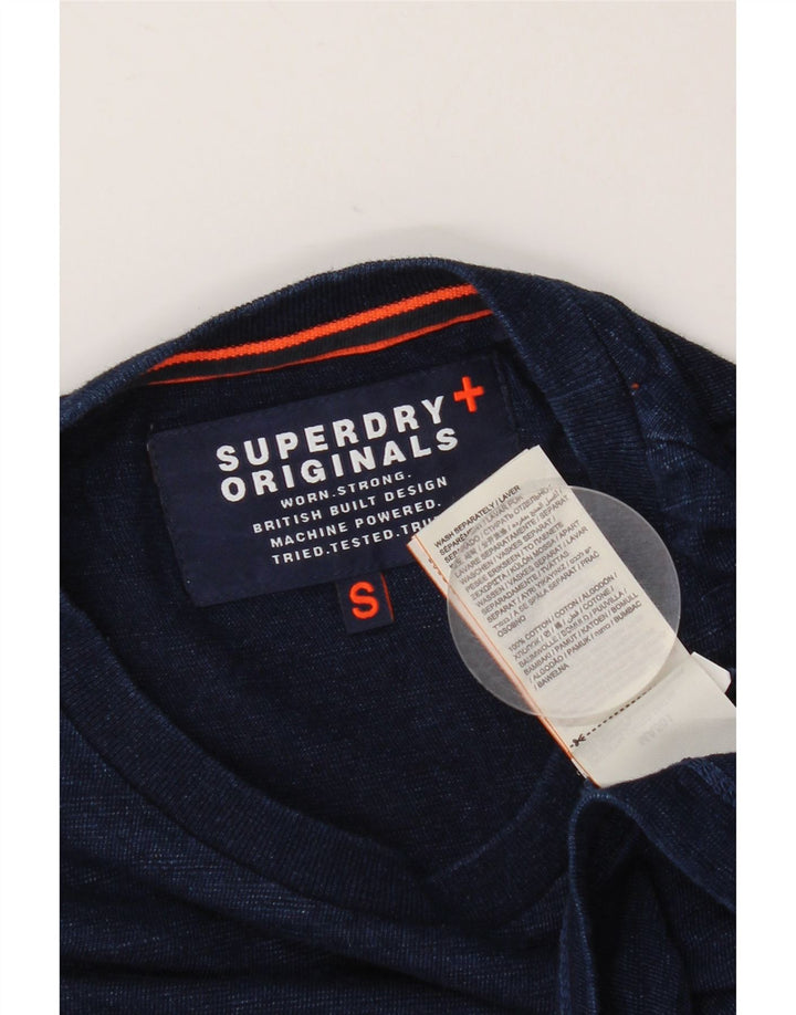 Superdry T-shirt top til mænd, lille marineblå bomuld