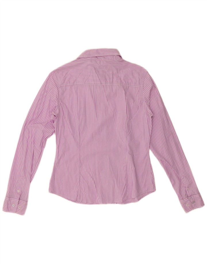 BENETTON Dameskjorte UK 14 Medium Lilla Stribet