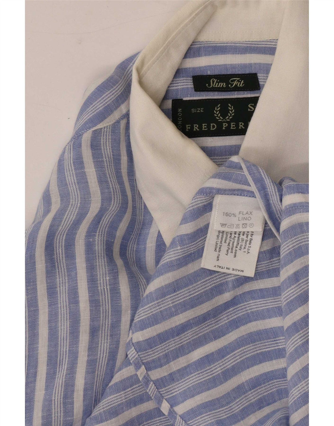 Fred Perry Herre Slim Fit skjorte, lille blå stribet hør