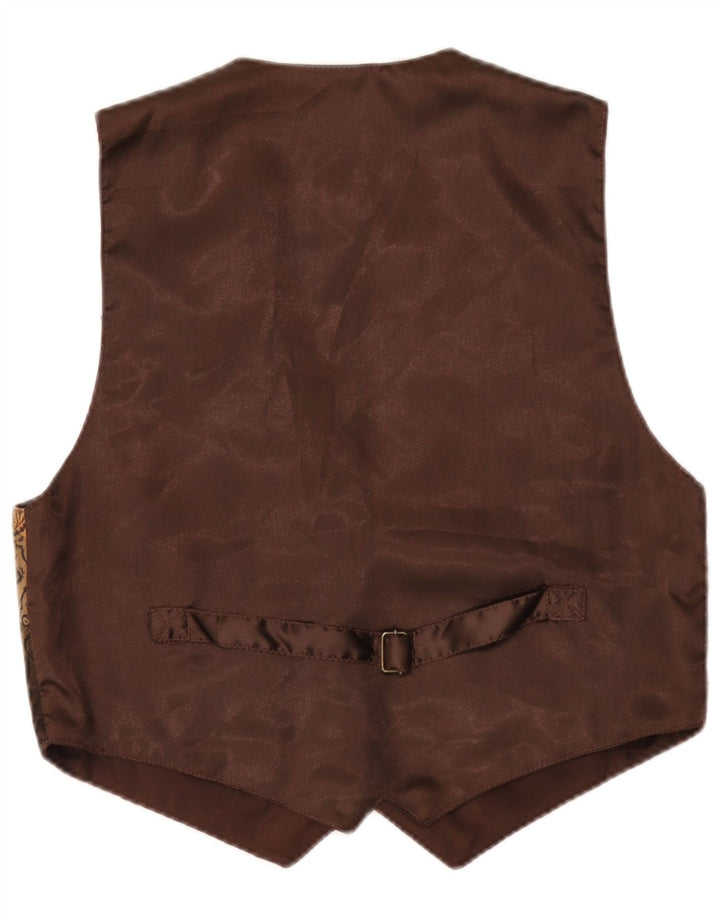Vintage vest for mænd Stor brunt Paisley læder