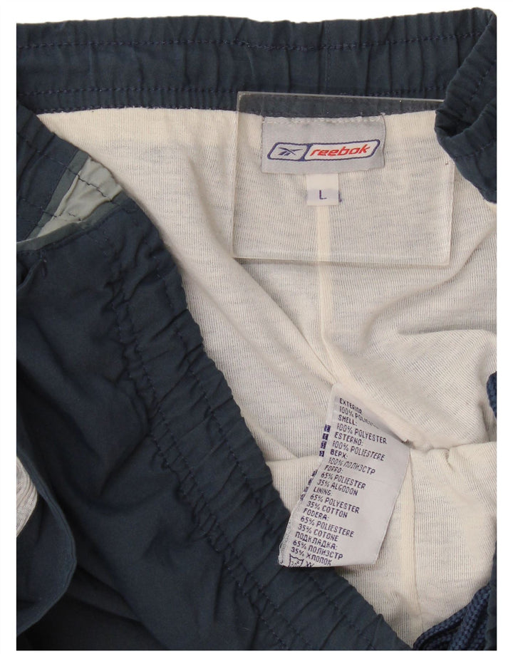 Reebok Træningsdragt bukser til mænd Large Navy Blue Colourblock Polyester