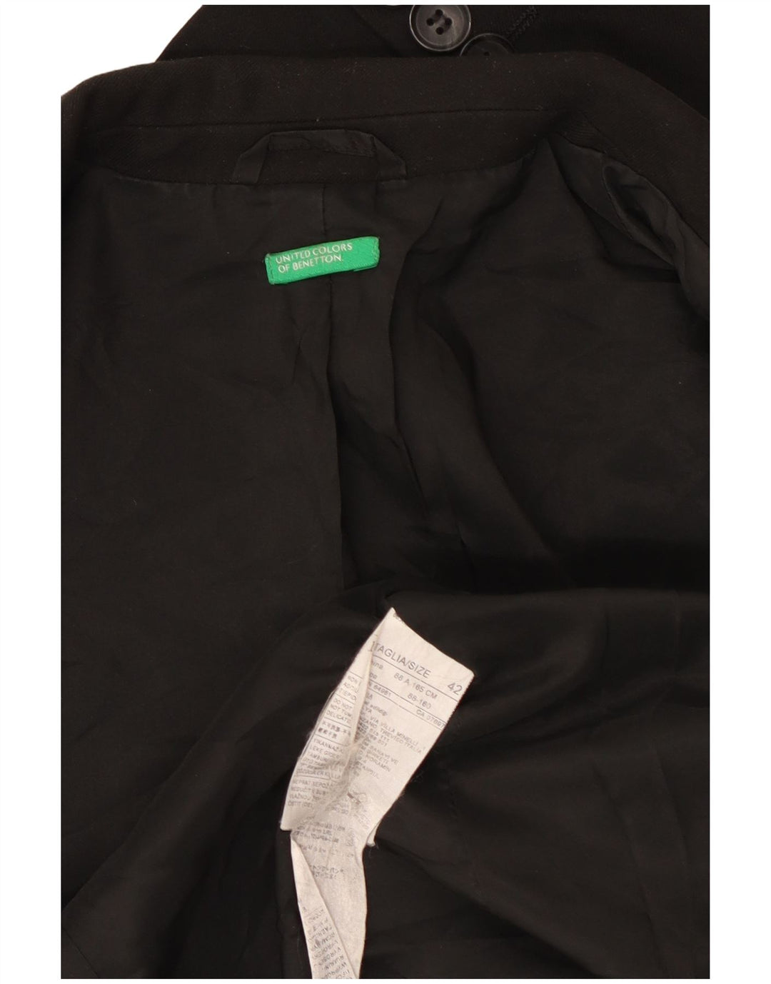 Benetton Dame 2-knaps blazerjakke IT 42 Medium Sort Polyester