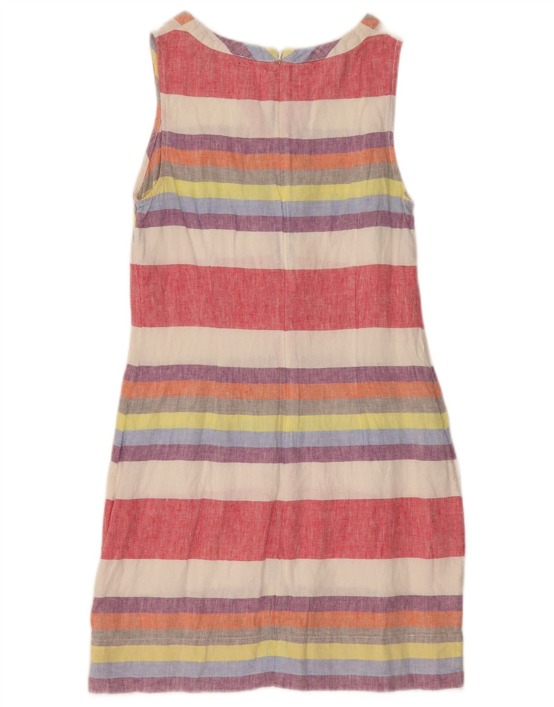 Boden Dame Ærmeløs Skede Kjole UK 10 Small Multicolored Striped