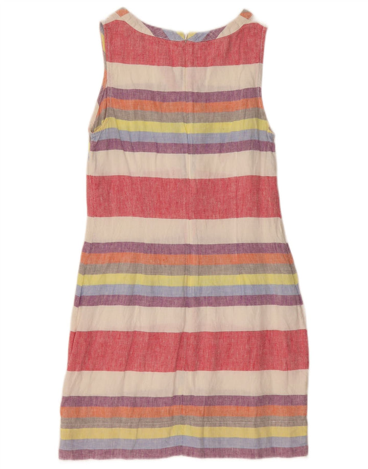 Boden Dame Ærmeløs Skede Kjole UK 10 Small Multicolored Striped