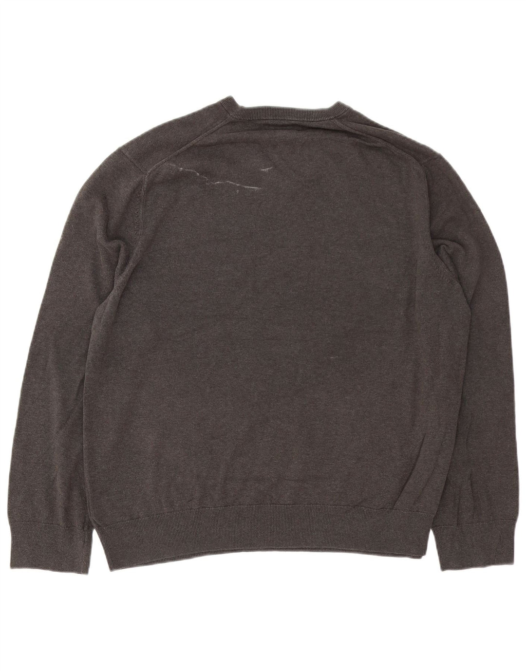 MARKS & SPENCER Herre V-hals sweater 2XL Grå Bomuld