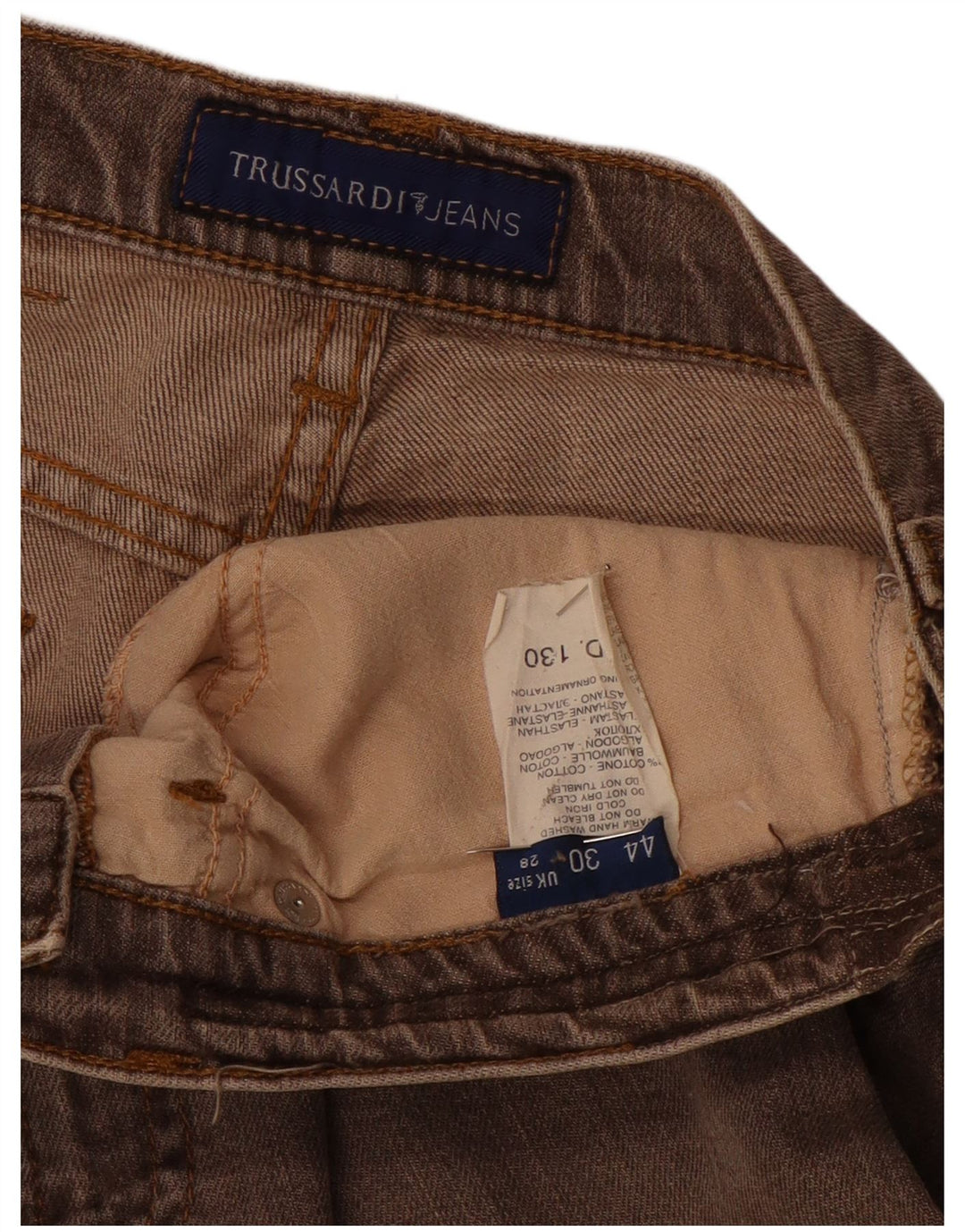 TRUSSARDI Lige jeans til kvinder W28 L28 brun bomuld