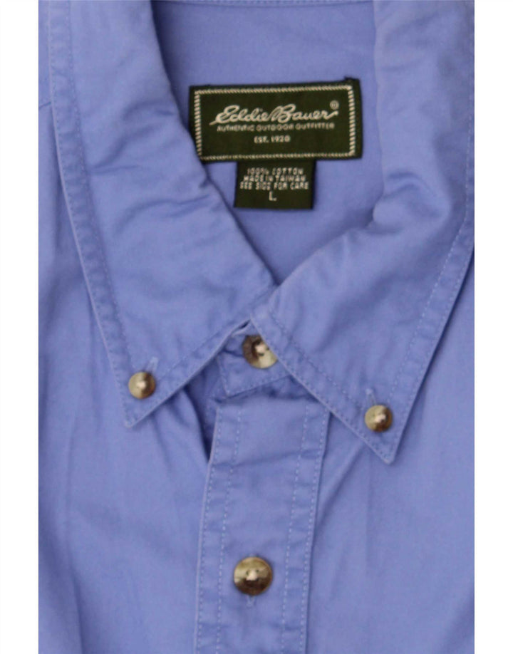 Eddie Bauer herreskjorte stor blå bomuld