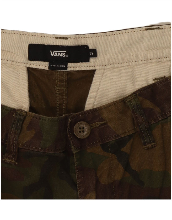 VANS Herre Cargo Shorts W32 Medium Khaki Camouflage Bomuld