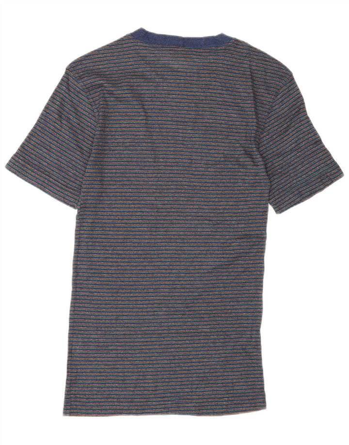Missoni Herre T-Shirt Top Medium Marineblå Stribet Bomuld