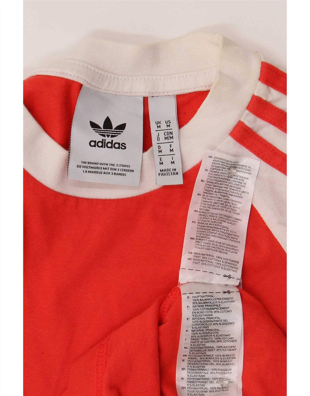 Adidas Herre Top Langærmet Medium Rød Colourblock Bomuld