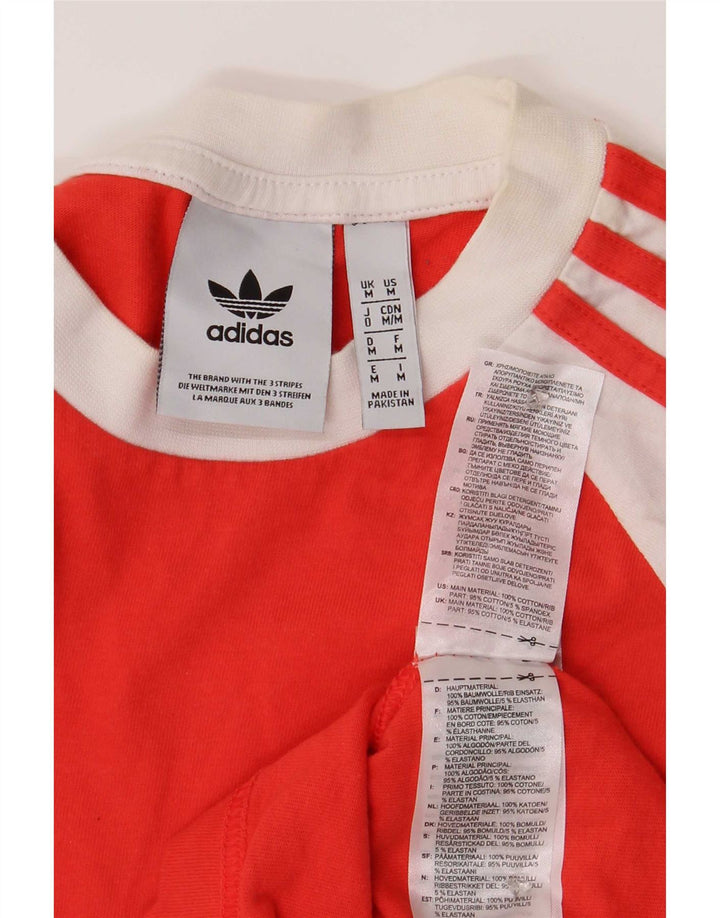 Adidas Herre Top Langærmet Medium Rød Colourblock Bomuld