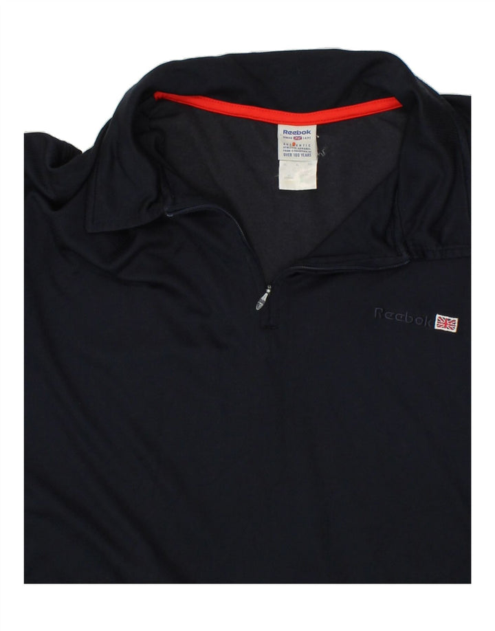 REEBOK Mens Polo Shirt XL Navy Blue Cotton Vintage Reebok and Second-Hand Reebok from Messina Hembry 
