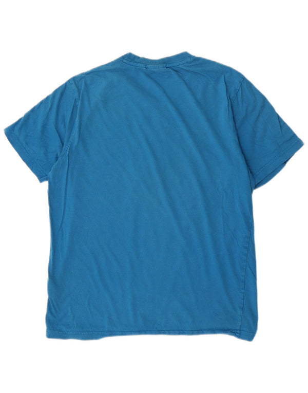 Fila Herre Grafisk T-Shirt Top Medium Blå Bomuld