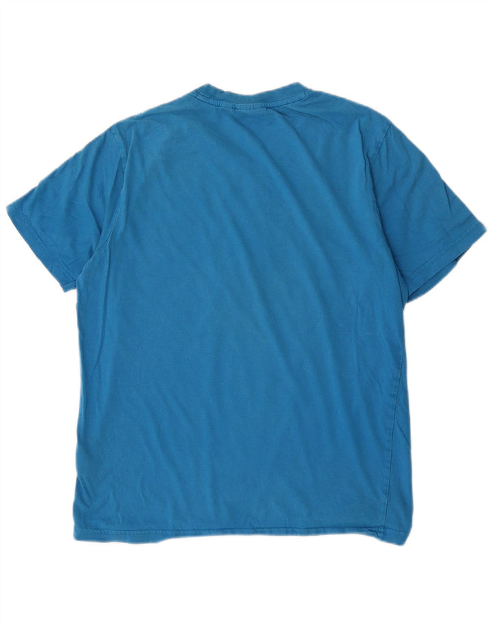 Fila Herre Grafisk T-Shirt Top Medium Blå Bomuld